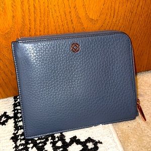 Dagne Dover Elle Leather Clutch- small- Graphite Grey- RARE AND DISCONTINUED